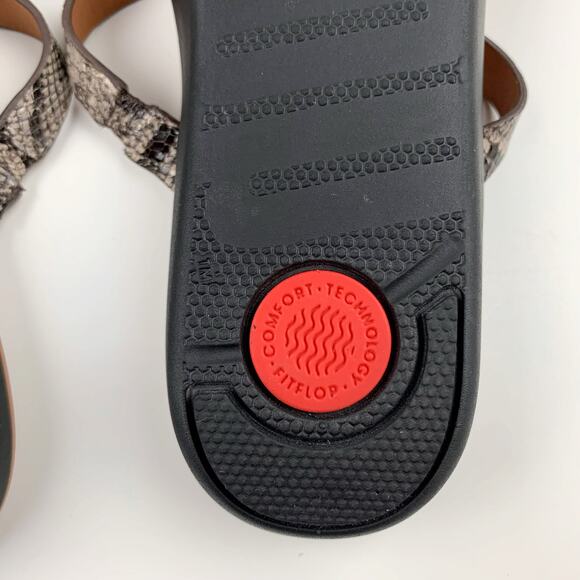 FitFlop Strata Slide Sandals Snake Effect Leather Slip On Women's 7 - Picture 9 of 9